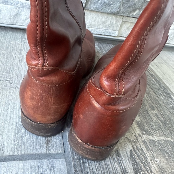 Frye Melissa Button Tall Leather Boot Cognac Western Equestrian Riding Sz8.5 B - Picture 14 of 17